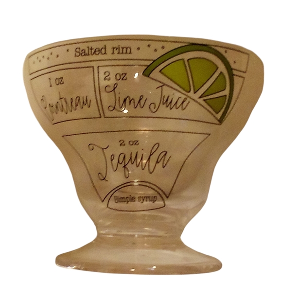 Mudpie 6-NWT Footed Stemless Margarita Recipe Clear Glass 4" Tall x 5" Diameter. - Picture 8 of 10